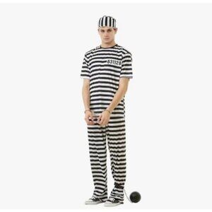 Classic Crook Robber Halloween Costume Men's Large Stripe New